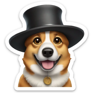 Corgi wearing a pilgrim hat sticker