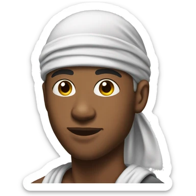 A young man in his twenties with a durag on his head  sticker
