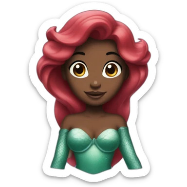 Ariel little mermaid with dark skin sticker