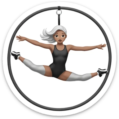 aerial hoop aerialist black n white sticker