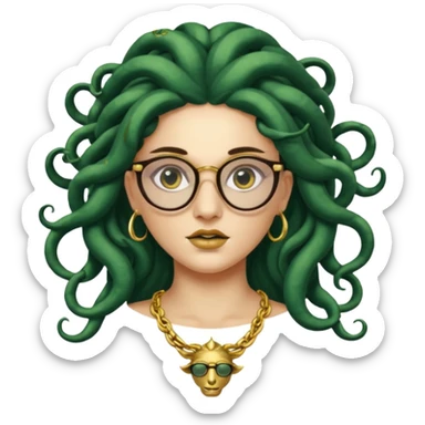 Medusa Versace with glasses  sticker