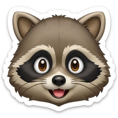Create emojis from a picture with a raccoon's face. Different emotions, with the addition of paws sticker