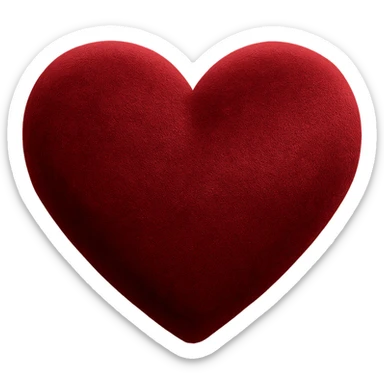 heart icon with a soft velvet texture, digital illustration sticker