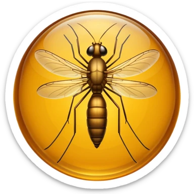 Amber-trapped mosquito sticker