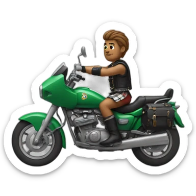 Jock with kilt on a motorbike sticker