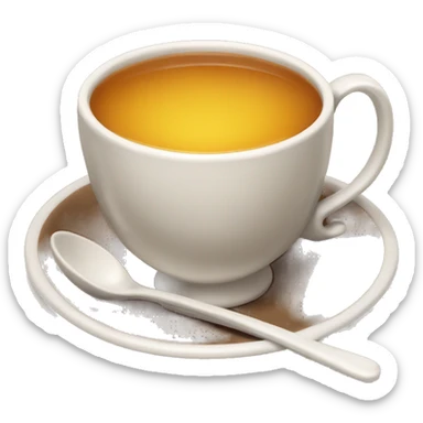 brown tea cup with saucer and honey spoon  sticker