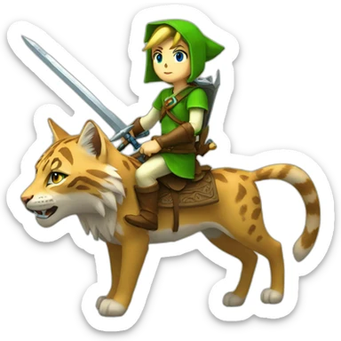 link from zelda riding a lynx sticker