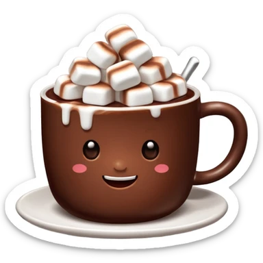 hot chocolate with marshmallows sticker