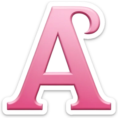 Pink, romantic, refined letter of the alphabet sticker