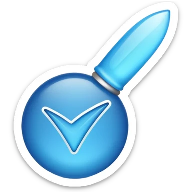 Blue tick mark sticker