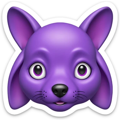 alien dog purple very big folded ear sticker