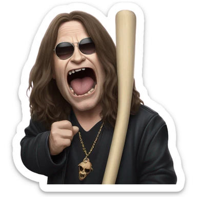 ozzy osbourne biting a bat sticker