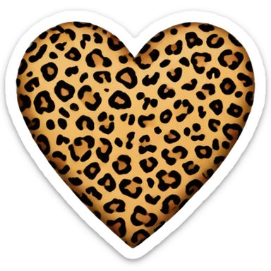 Leopard print heart sticker