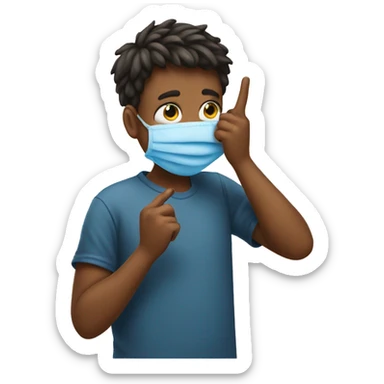 boy emoji wiping his nose with one hand pointer finger sticker