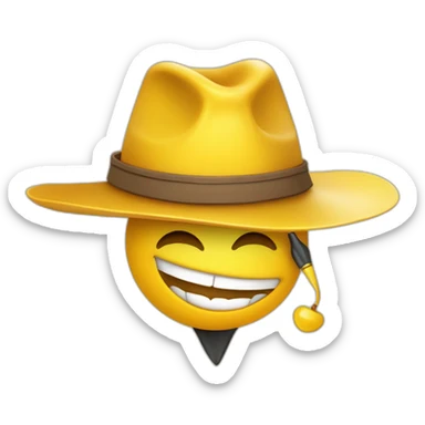 ampolleta sonriente y de color amarillo con sombrero antropomorfisada de cuerpo completo con piernas y brasos vestida de estudiante y sacando fotocopias junto a una fotocopiadora sticker