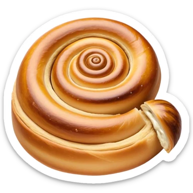 Cinematic delicate escargot pastry, spiral shape with layers of buttery dough, caramelized edges, rich golden-brown tones, elegant and inviting. sticker