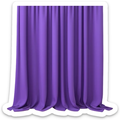 A purple curtain hanging down, made of soft fabric, slightly wrinkled or flowing sticker