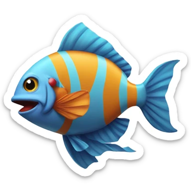 A fish dressed as a clown  sticker