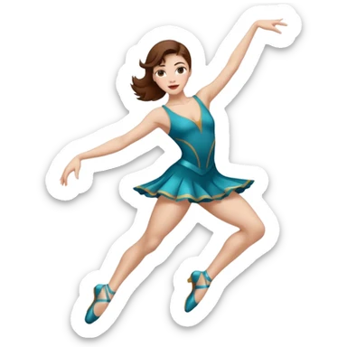 Jazz dancer white with brown hair  sticker