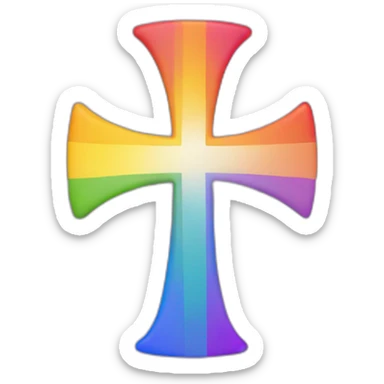 LGBT+ flag cross svas tika in the middle sticker