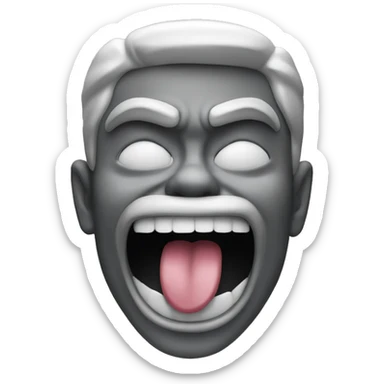 Emoji which shows the heavy metal sign and his tongue out sticker