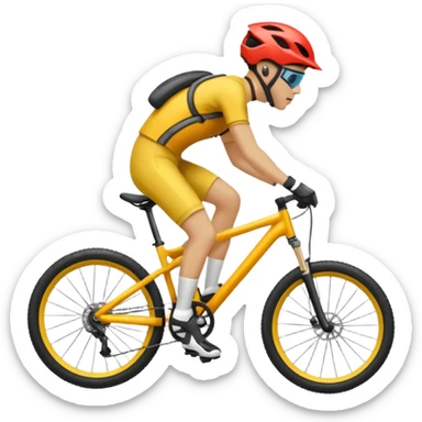 Bicicleta downhill , ciclista montado, montaña sticker