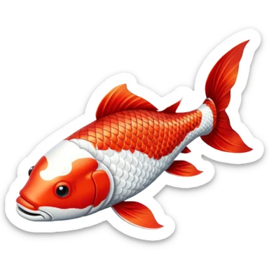 red white Koi fish sticker