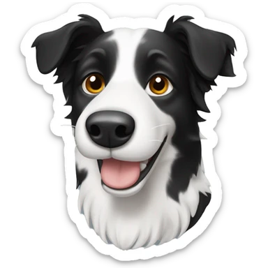 Border Collie Black white with short hair and upright ears sticker