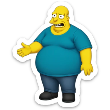 Fat Mr burns blue tshirt hands sticker