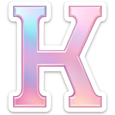 Iridescent pastel pink romantic formal elegant sophisticated cultured neat pretty Font setting icon with letter H sticker