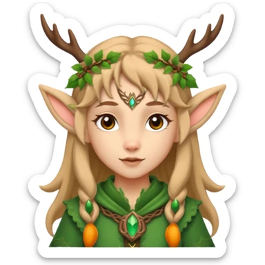 Cute Druid human like fawn with elf ears sticker