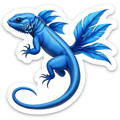 Mountain-Blue-Bird-Blue-Iguana-Blue-Betta-Fish-Russian-Blue-Cat-Fusion-animal-hybrid-creature sticker