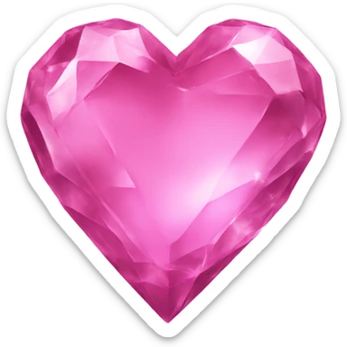 A pink crystal heart  sticker