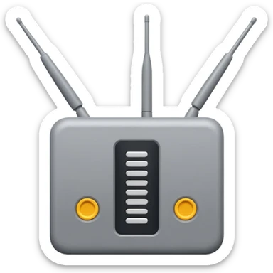 a real, highly realistic modem with antennas sticker