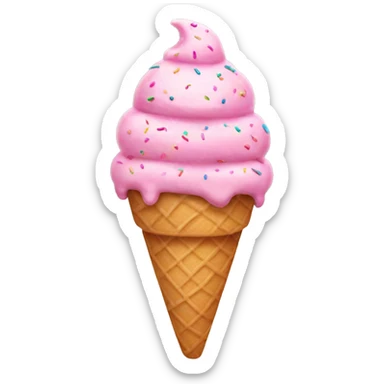 Pink ice cream with sprinkles  sticker