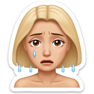 create a woman crying tears sticker