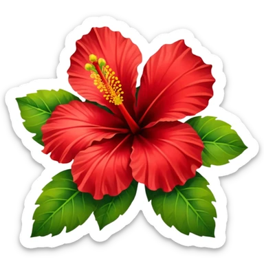 tropical hibiscus sticker