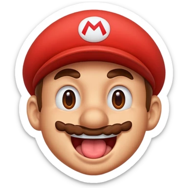 Mario blushing tongue out sweating sticker