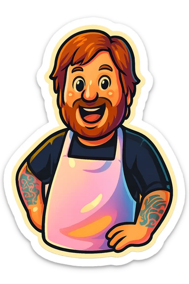 Create an emoji based on this person's appearance. Use a fun, expressive style suitable for emoji, in a retro stickers style. sticker