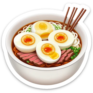 simple naengmyeon half a boiled egg and one slice of beef no extra toppings sticker