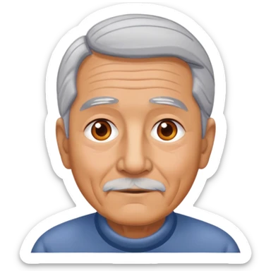 My grandfather who is darker but not black black. He is very tan. He has grey hair and and oval ish face. He is a grandpa so he has some minor wrinkles sticker