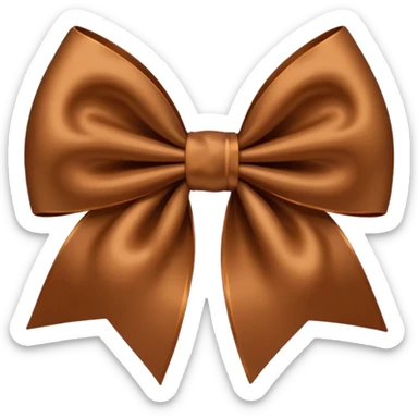 Brown bow emoji size sticker