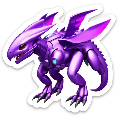 Futuristic Cool Cute Edgy Shiny Ethereal Legendary Digimon-Genesect-Palkia-hybrid full body sticker
