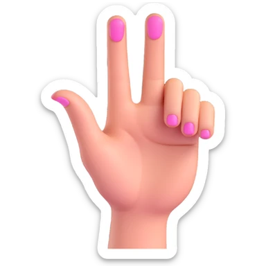 WhatsApp emoji style hand, pinky finger extended and pointing up, other fingers folded, clear and expressive, 3D emoji style sticker