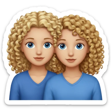Two best friends. One blonde with curly hair and hazel eyes and one with light brown hair and blue eyes sticker