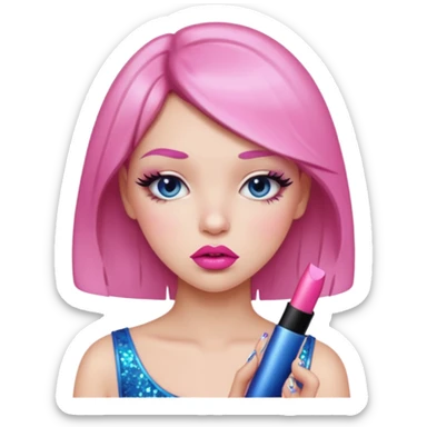 glitter pink girl naughty selfie sticker