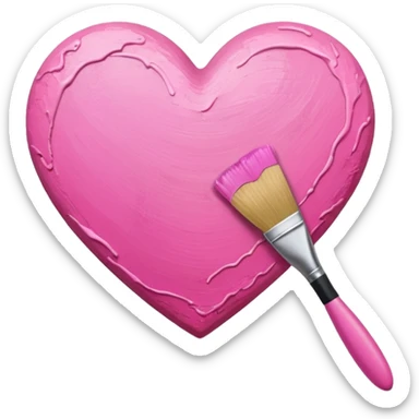 canvas paint pink heart sticker
