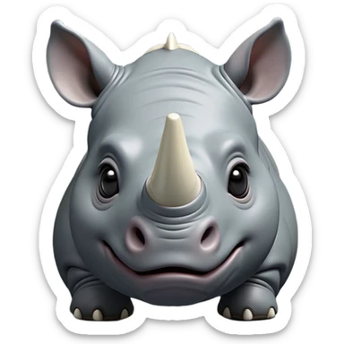 cinematic-cute-rhinoceros-zomed-out-portrait-emoji,-head-tilted-playfully-and-inquisitively,-featuring-a-rugged,-glossy-slate-gray-hide-with-a-gentle,-rounded-ivory-horn-and-round,-sparkling-eyes-filled-with-curious-wonder,-showing-the- (2) sticker