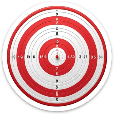 bullseye target with red and white concentric circles sticker