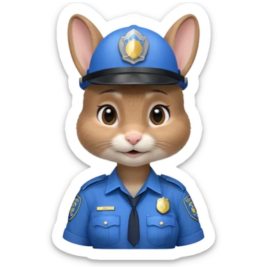 judy hopps, Rabbit police, blue uniform including helmet of uniform sticker